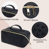 Open Flat Vegan Leather Makeup Bag