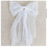 Barbays Tulle & Pearl Bow Clip