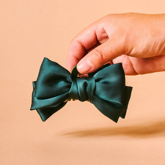 Mini Satin Bow Claw Clip