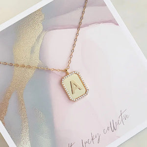 Initial Necklace - Rhinestone