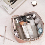 Open Flat Vegan Leather Makeup Bag