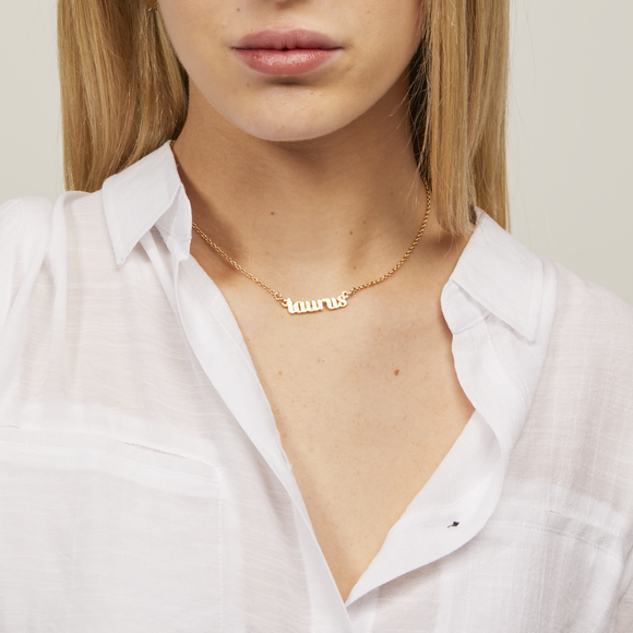 Zodiac Script Necklaces