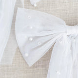 Barbays Tulle & Pearl Bow Clip